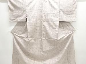 アンティーク　変わり亀甲繋ぎ模様織り出し手織り紬単衣着物